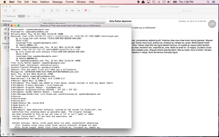 Apple Mail - View All Headers option
