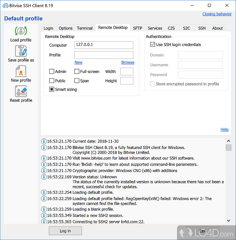 Bitvise SSH Interface