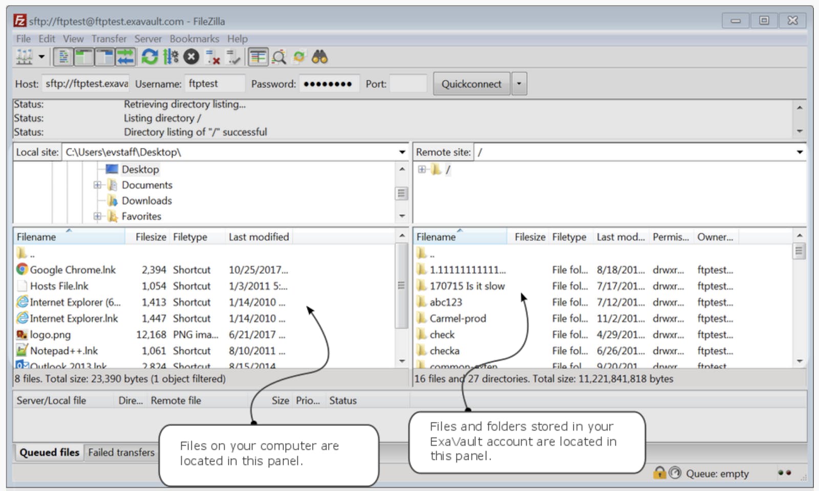 FileZilla Interface