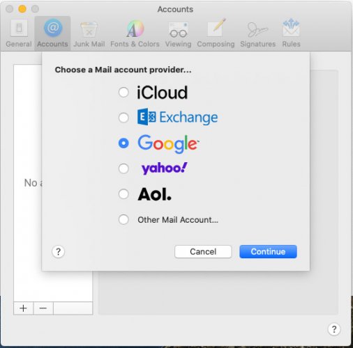 Choose Google Provider