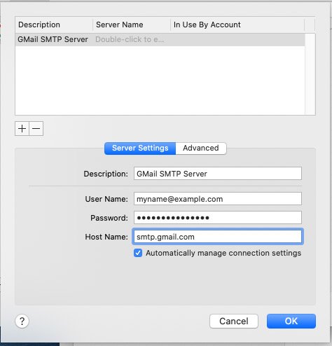 SMTP Server Settings