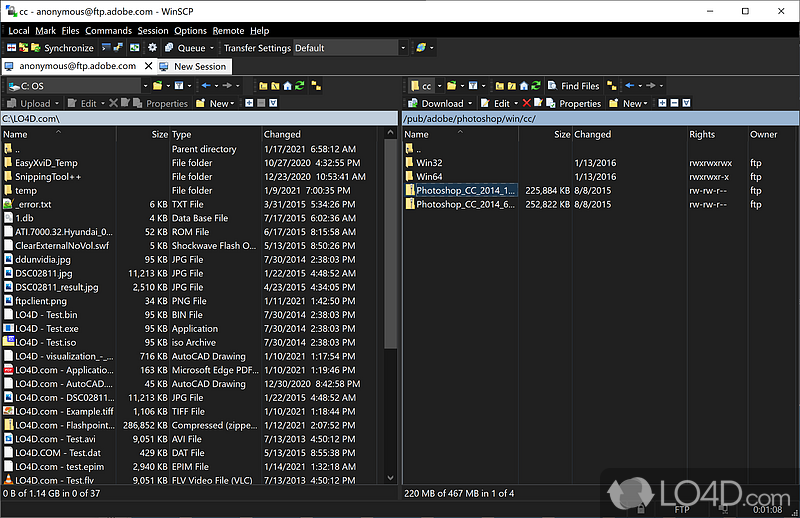 WinSCP Interface